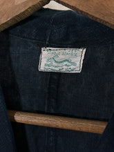 Load image into Gallery viewer, French Indigo Linen Work/ Shop Coat - Le Lapin Vert c. 1940s
